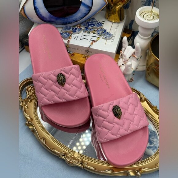 🆕 KURT GEIGER LONDON 🧿 NWOT Meena Eagle Quilted Slide, Pink - Sz 39 US 8.5 - Picture 7 of 15